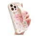 Case For IPhone 16 15 14 13 12 11 Pro X Xs Max XR 16E 7 8 Plus Cream Cute Wer Soft TPU Wrist Strap Phone Holder Cover_voghion.com
