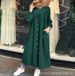 Women's clothing Muslim new solid color long sleeved shirt dress casual pocket robe_voghion.com