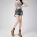 2025s American Style Women's Denim Shorts Summer New High Waist Tight Elastic A-line Ultra Short Hot Pants_voghion.com