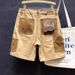 Men's Clothing Summer patchwork contrast color workwear denim shorts one piece drop shipping_voghion.com