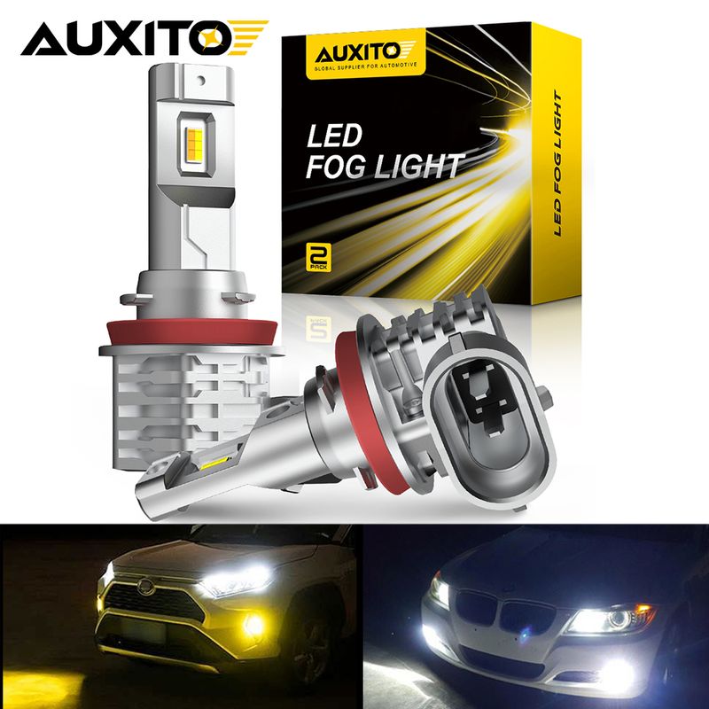 AUXITO 2Pcs H8 H11 LED Bulb Fog Lights Switch Switchback Dual Color White Yellow Wireless H9 Car Day Driving Running_voghion.com