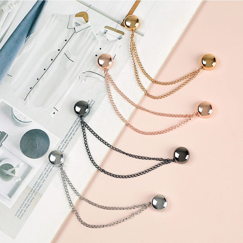 Magnet buckle strong magnetic brooch scarf fixed buckle anti exposure buckle creative versatile chain brooch jewelry_voghion.com