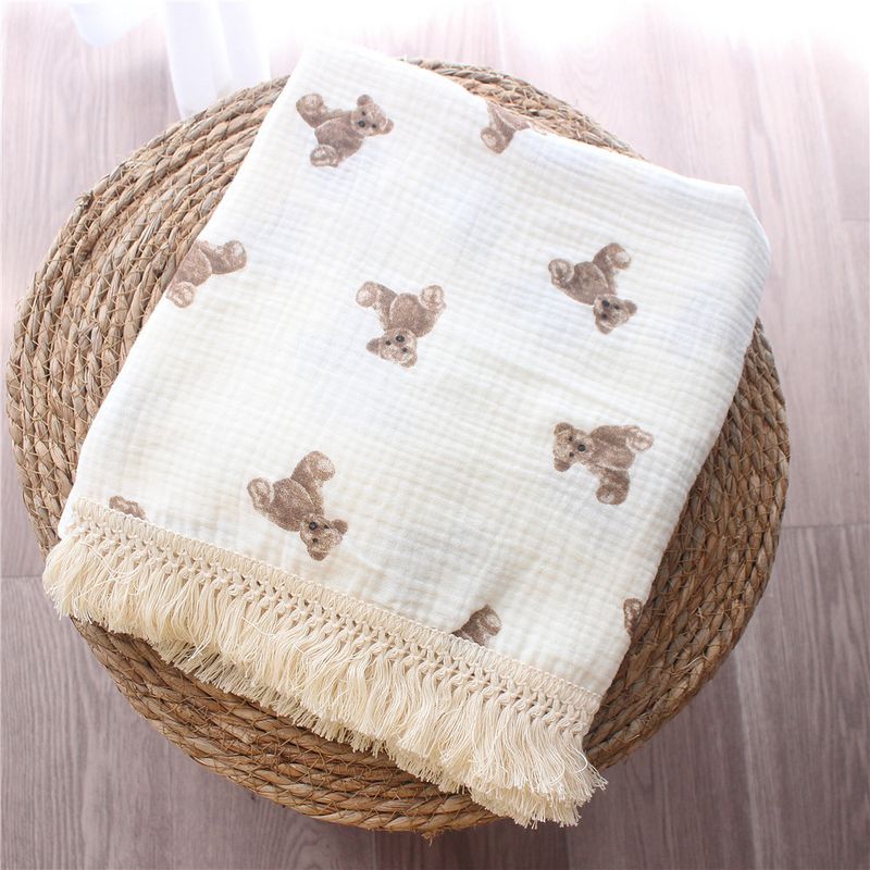 Coperte per neonati, fascia in mussola per neonati, con frange, doppio strato di cotone, coperta estiva, trapunta per neonati, roba per neonati, Bebe_voghion.com