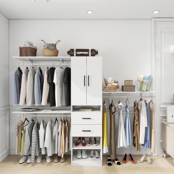 Closet Organizer System, Closet Organizers With Clothing Racks For Hanging Clothes, Closet System With Drawers ,Walk In Closet Organizers And Storage With Shelves, Walk In Closet System_voghion.com