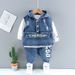 Kinderkleding Kinderkleding voor jongens en meisjes Lente en herfst mode nieuw denim vest jeans driedelig pak baby aanbevolen pak_voghion.com