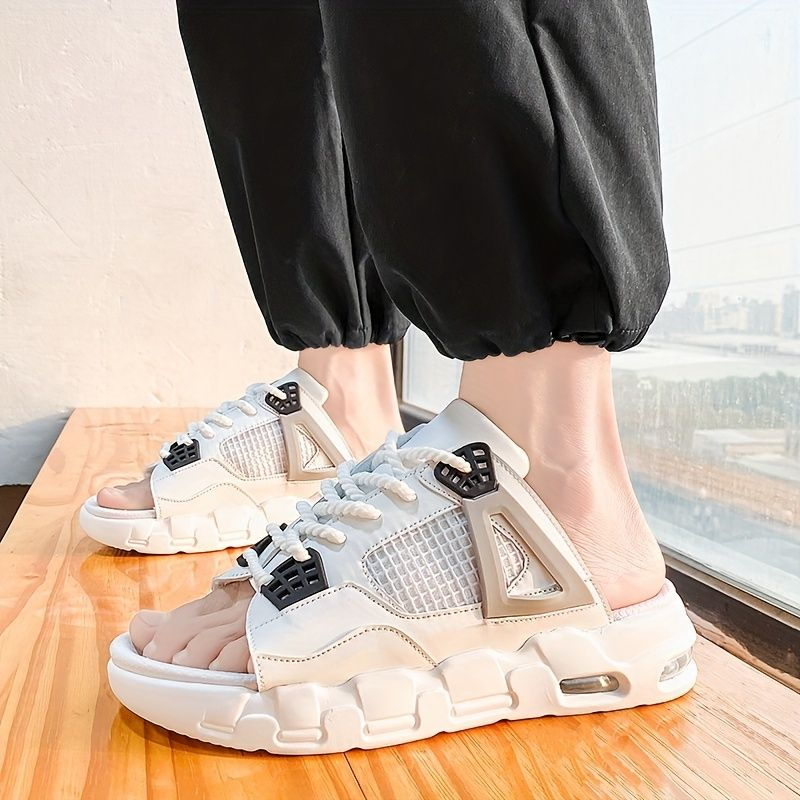 Erkek Kaymaz Platform Slaytları, Kapalı Açık Banyo Plajı için Rahat Bulut Slaytları, Yaz_voghion.com