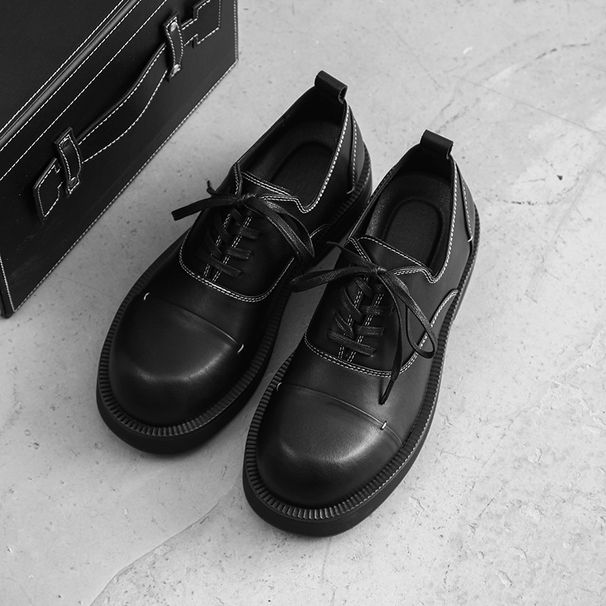 Bílé ležérní derby boty Niche E Big Head Vibe s tlustou podrážkou_voghion.com