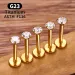 10/50PCS G23 Ttianium Piercing Labret Lip Ring CZ 16G Internal Thread Stud Earring Ear Tragus Cartilage Helix Daith_voghion.com