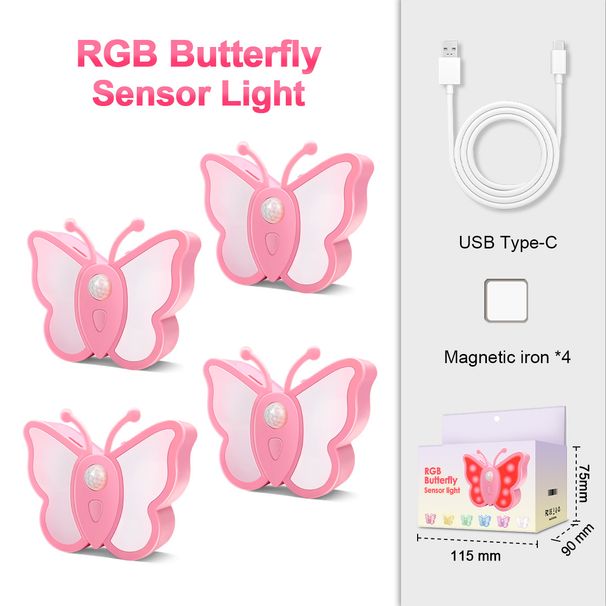 LED-Nachtlicht mit Bewegungsmelder in Schmetterlingsform – Automatisches Ein-/Ausschalten für Schränke, Kleiderschränke, Küche und Wohnzimmer_voghion.com