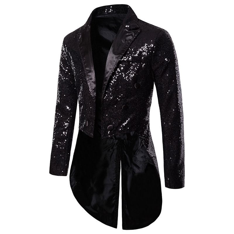 Elegante giacca blazer con paillettes da uomo per smoking, banchetti, discoteche e spettacoli - Design alla moda slim fit in vari colori_voghion.com