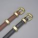 Ceinture fine en cuir véritable pour femme avec boucle à aiguille en alliage, avec un sens haut de gamme, à la mode et décorative polyvalente_voghion.com
