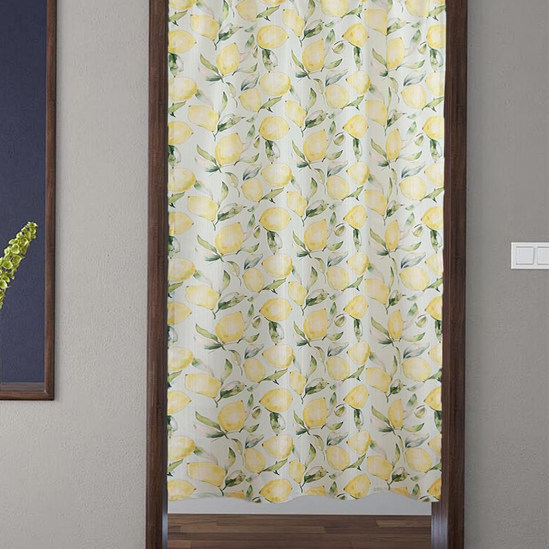 Modern Polyester Door Curtain With Botanical Print - Ready-to-Hang Fabric Panel For Living Room (Multiple Sizes)​_voghion.com