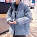 Giacca invernale imbottita in cotone da uomo, colletto largo alla moda, giacca spessa e calda, abbigliamento imbottito in cotone da uomo_voghion.com