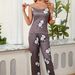 Lässiges und bequemes Sommerpyjama-Set für Damen, zweiteiliges Set mit Blumenträgern_voghion.com