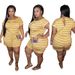20769 New Loose Stripe Digital Printing Large Women's Plus size Jumpsuits_voghion.com