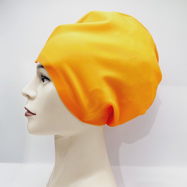 Silikon-Badekappe für Damen, langes Haar, spezielle Badekappe, wasserdicht, Komplettpaket, langer Zopf, extra große Silikonkappe_voghion.com