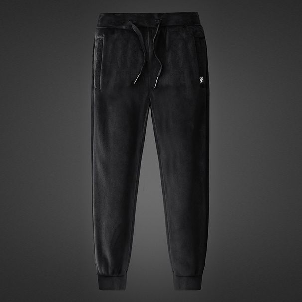 „Herren-Set aus Hoodie und Jogginghose mit Fleecefutter, warmer, winterlicher Trainingsanzug mit Sherpa-Futter, lässiger Lounge- und Streetwear-Zweiteiler (Schwarz/Blau)“_voghion.com