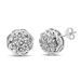.925 Sterling Silver 1/2 Cttw Round Diamond Cluster Openwork Floral Halo Stud Earrings (I1-I2 Clarity, I-J Color)_voghion.com