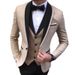 Men's Clothing Large Size Men's Suit Slim Fit Double Fork Groom Dress 3 Piece Suit Formal Casual Solid Color_voghion.com