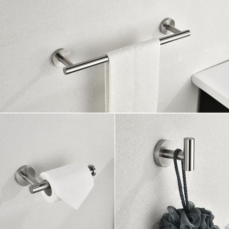 3-Piece Bathroom Hardware Set With Toilet Paper Holder, Towel Ring, Adjustable Towel Bar, Wall Mount Bath Accessory Set RT_voghion.com