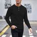 Men's Henley Shirt Long Sleeve - Breathable Button-Up Polo With Wrinkle-Resistant Fabric (6 Colors) | Smart Casual & Business Casual Essential_voghion.com
