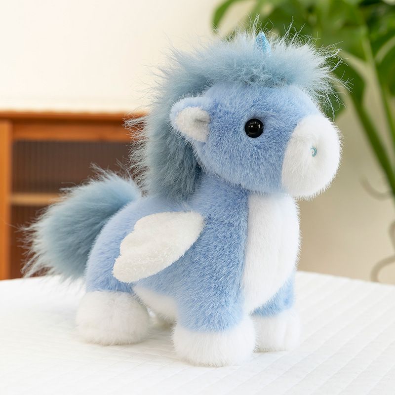 Simulación linda muñeca pony unicornio muñeca de peluche juguete niños muñeca cómoda regalo niña_voghion.com
