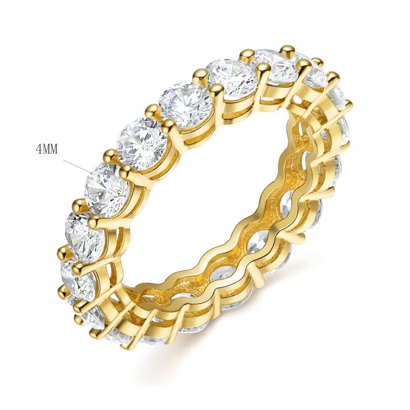 Anello da donna con zirconi cubici placcato oro 18 carati, elegante design geometrico per donne e uomini, design alla moda e di personalità._voghion.com