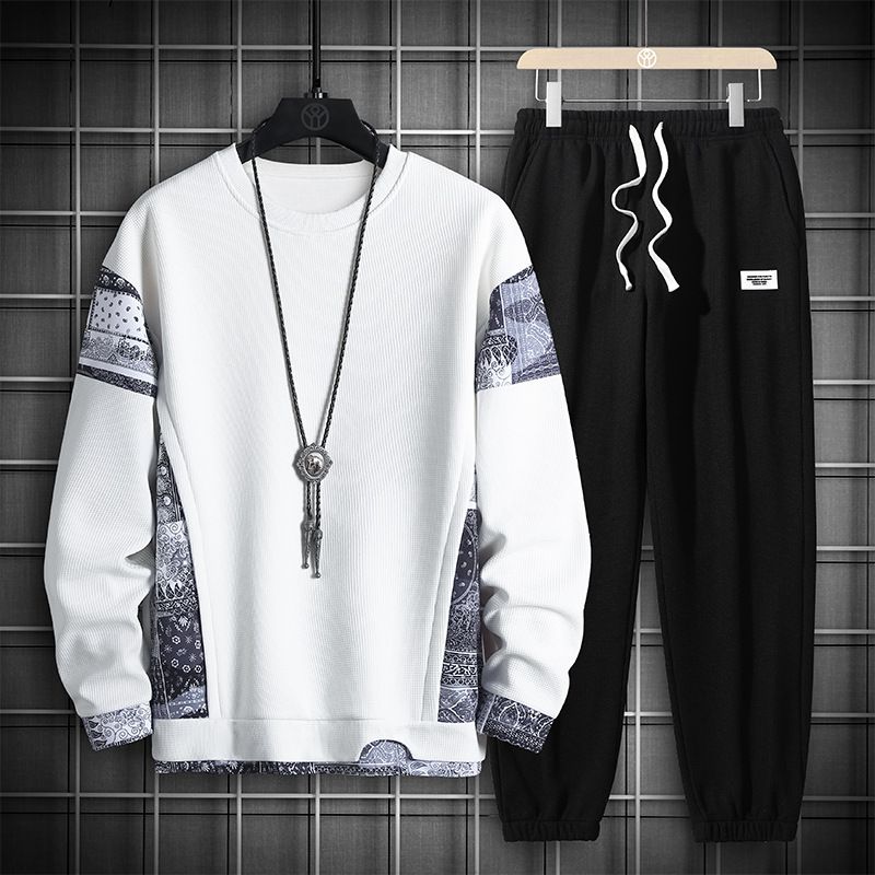 Odzież męska 2024 luźne swobodne garnitury dla mężczyzn klasyczny design modne dwuczęściowe garnitury marki wszystkie pasujące bluzy dla mężczyzn_voghion.com