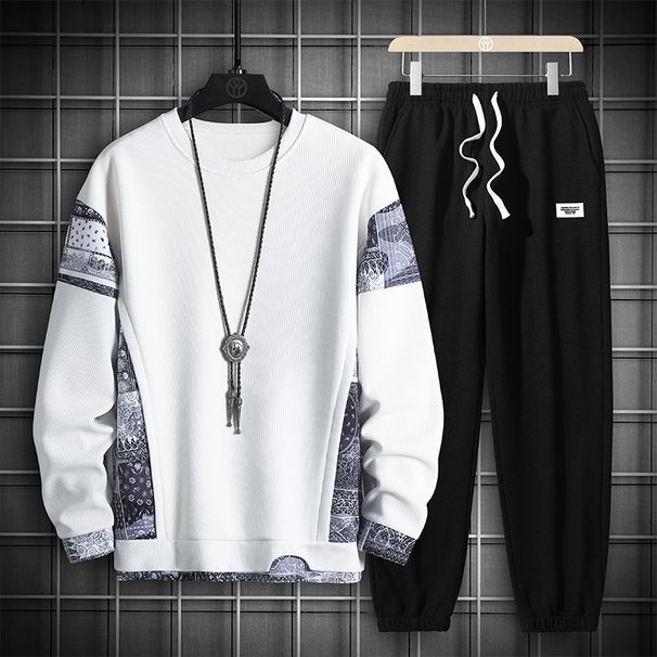 Odzież męska 2024 luźne swobodne garnitury dla mężczyzn klasyczny design modne dwuczęściowe garnitury marki wszystkie pasujące bluzy dla mężczyzn_voghion.com