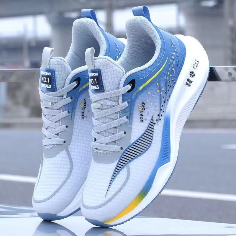 Heren zachte zolen ademend ultralicht mesh sportschoenen nieuwe schokabsorberende en antislip schoenen, student trend hardloopschoenen_voghion.com