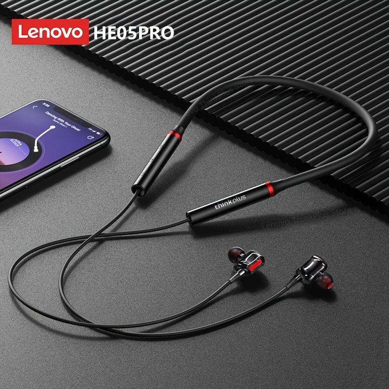 Lenovo Thinkplus HE05 Pro Wireless Waterproof Neckband Earphones; 4 Colors Available_voghion.com