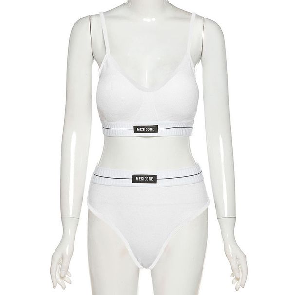 2020 Autumn Winter New Women's Fashion Color Block Crop Top And Shorts Two-Piece Set_voghion.com