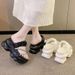 Mesh Wedge For Women, Summer New Korean Fashion Open-Toe One-Strap Beach Sandals, Trendy Outdoor Slippers_voghion.com