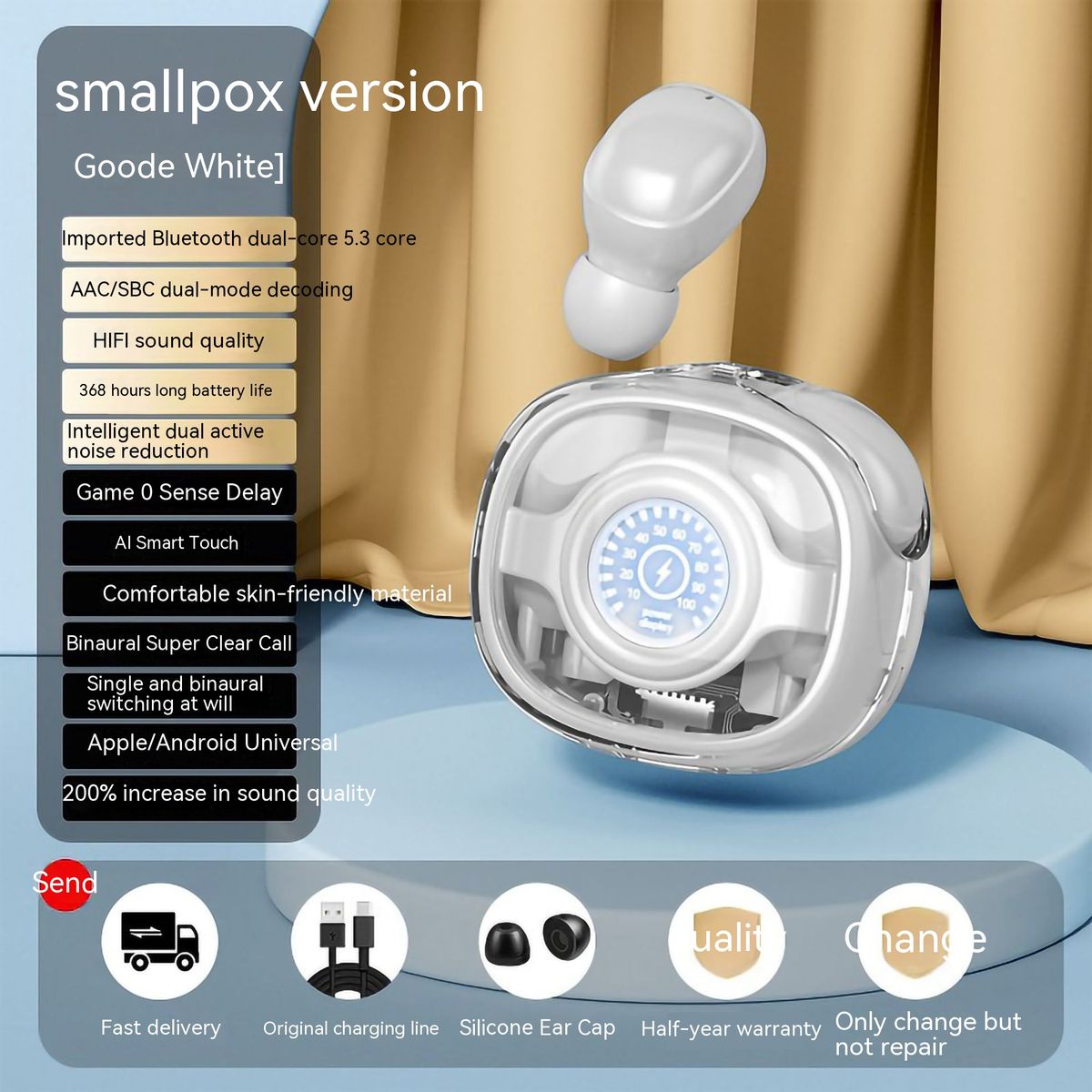 M26 New Strict Selection Black Technology Bluetooth in Ear Wireless Sports Mini Digital Display Earphones_voghion.com