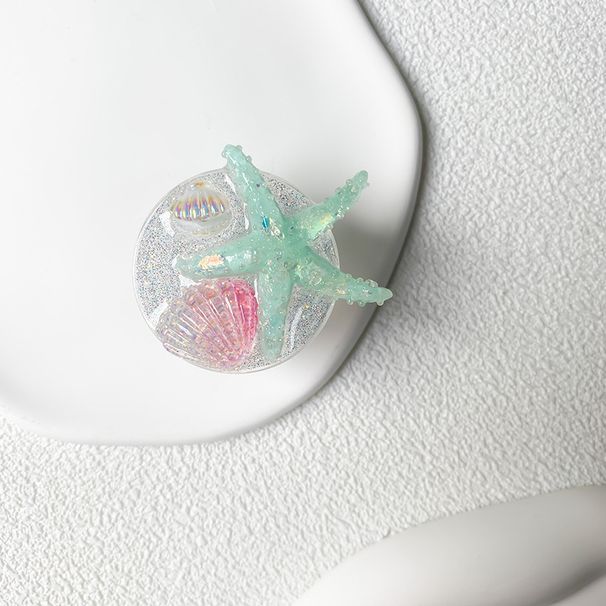 Supporto da tavolo retrattile con adesivo rosa glitterato per airbag per cellulare, estate, oceano, conchiglia, stella marina, piccolo_voghion.com