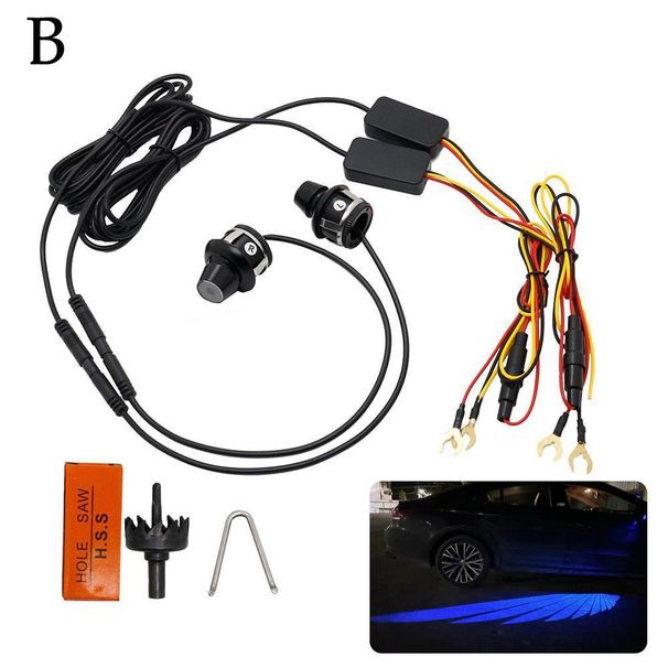 Καθρέφτης αυτοκινήτου Universal Style Angel Wing Welcome Projection Radium Spotlight Φωτιστικό χαλιού_voghion.com