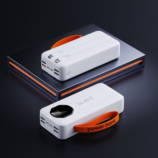 Batterie externe portable 30 000 mAh PD 22,5 W à charge rapide avec câble intégré pour iPhone/Samsung/tablette_voghion.com