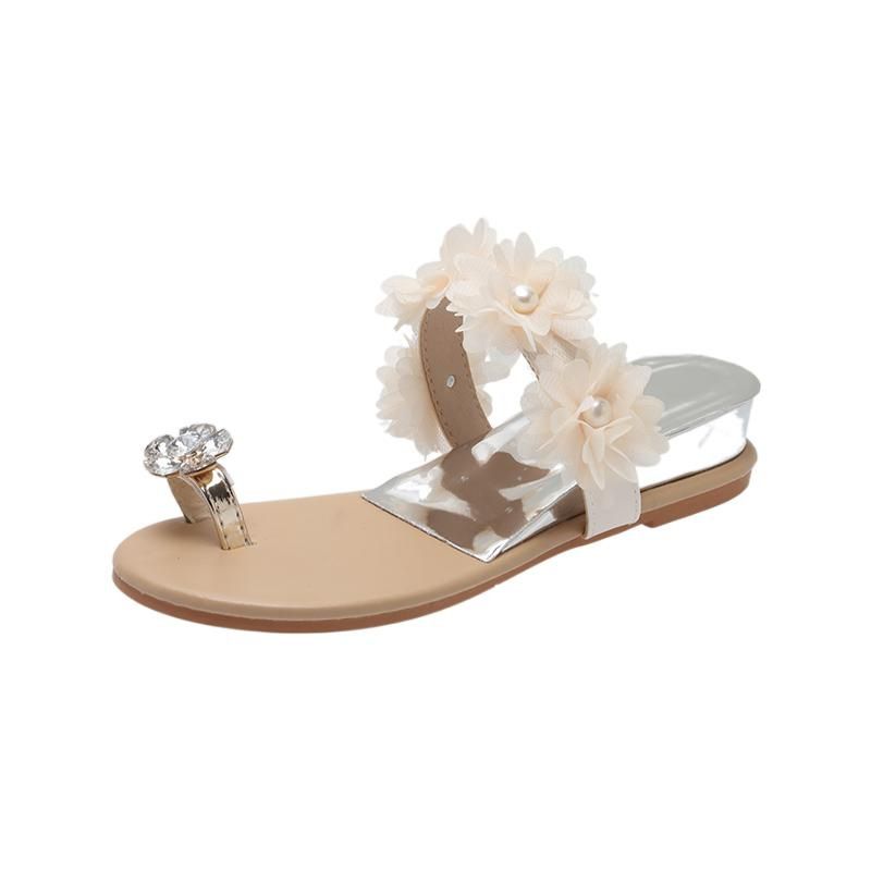 Outdoor Slope Heel Strass Zehen Set Beach Cool für Damen, 2025 neue Feenschuhe, Hausschuhe im französischen Abendstil_voghion.com