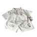 Boys And Girls Polo Shirts Two Piece Suits Summer New Korean Style Casual Sleeved Shorts_voghion.com