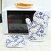 Bohemian Style Microwave Oven Gloves Set - Heat Resistant Cotton Linen Mitts With Geometric Leaf Print (26cm Length, 18cm Width, Washable)_voghion.com