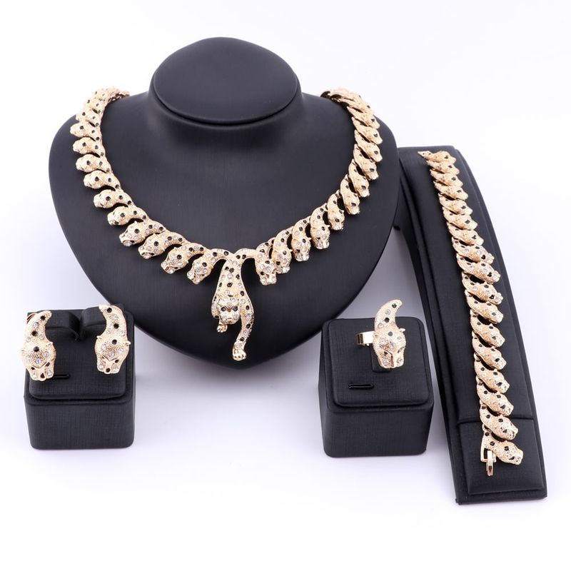 Dubai Colorful Crystal Leopard Jewelry Sets Fashion Nigerian Wedding African Costume Dubai Jewelry Sets_voghion.com