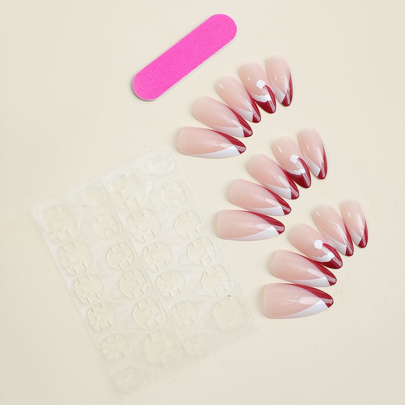 Christmas Wear Nails Almond Shaped Christmas Hat Nail Art Pieces Removable False Nail Patches 2024 New Nail Pieces_voghion.com