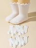 10 Paar atmungsaktive weiße Crew-Socken mit Spitzenrand für Babys_voghion.com