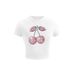 T-shirt a maniche corte slim fit da donna con stampa di ciliegie - Top corto con scollo tondo per la moda estiva_voghion.com