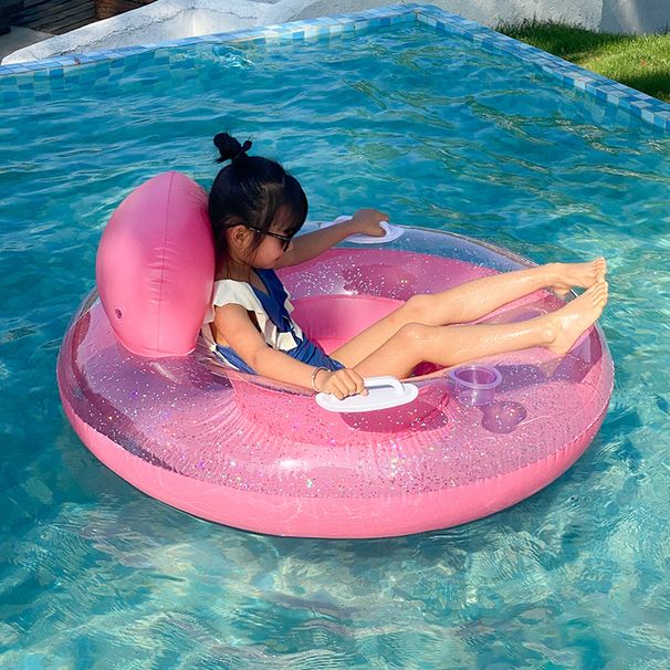 Inflatable Glitter Seat Float With Backrest & Handles - Floating Lounger For Pool, Lake & Beach (Trending Design)_voghion.com