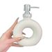 Luxury Crystal-Encrusted Ceramic Soap Dispenser - Elegant Bathroom Pump Bottle For Shampoo, Lotion & Liquid Soap (Round/Triangle, Cream White)_voghion.com
