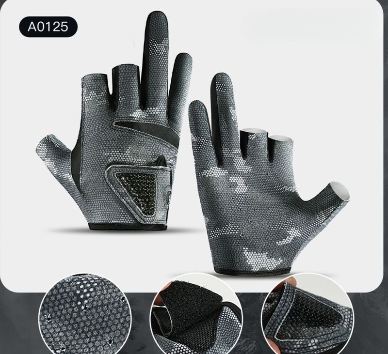 Vilico Outdoor Gear Thin Comfortable Breathable Lure Fishing 3-Finger Gloves Spring Summer New Model_voghion.com