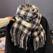 Nuovo prodotto coreano Cashmere a quadri da donna autunno e inverno sciarpa calda ispessita, sciarpa alla moda versatile_voghion.com