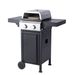 2-Burner Propane Gas BBQ Grill, Pizza Box, 24600BTU Output With Wire Enamel Cooking Grids For Outdoor Barbecue, Foldable Side Table, Hanging Basket, Stainless Steel_voghion.com