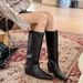 Cross-Border Cowhide Melad Wide Tube Square Toe Women's Riding With Internal Height Increase Slimming Long Over-the-Knee_voghion.com
